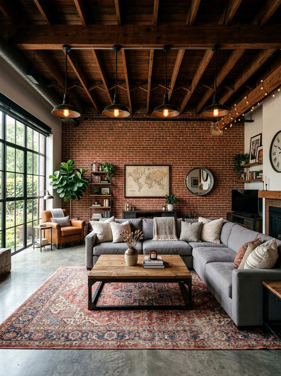 Industrial Farmhouse Living Room - 30 farmhouse living room ideas