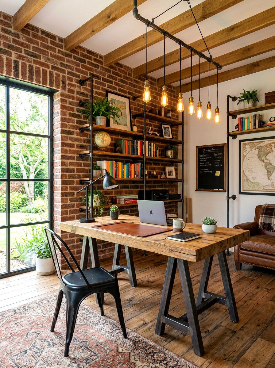 Industrial Farmhouse Office - 30 farmhouse home office ideas