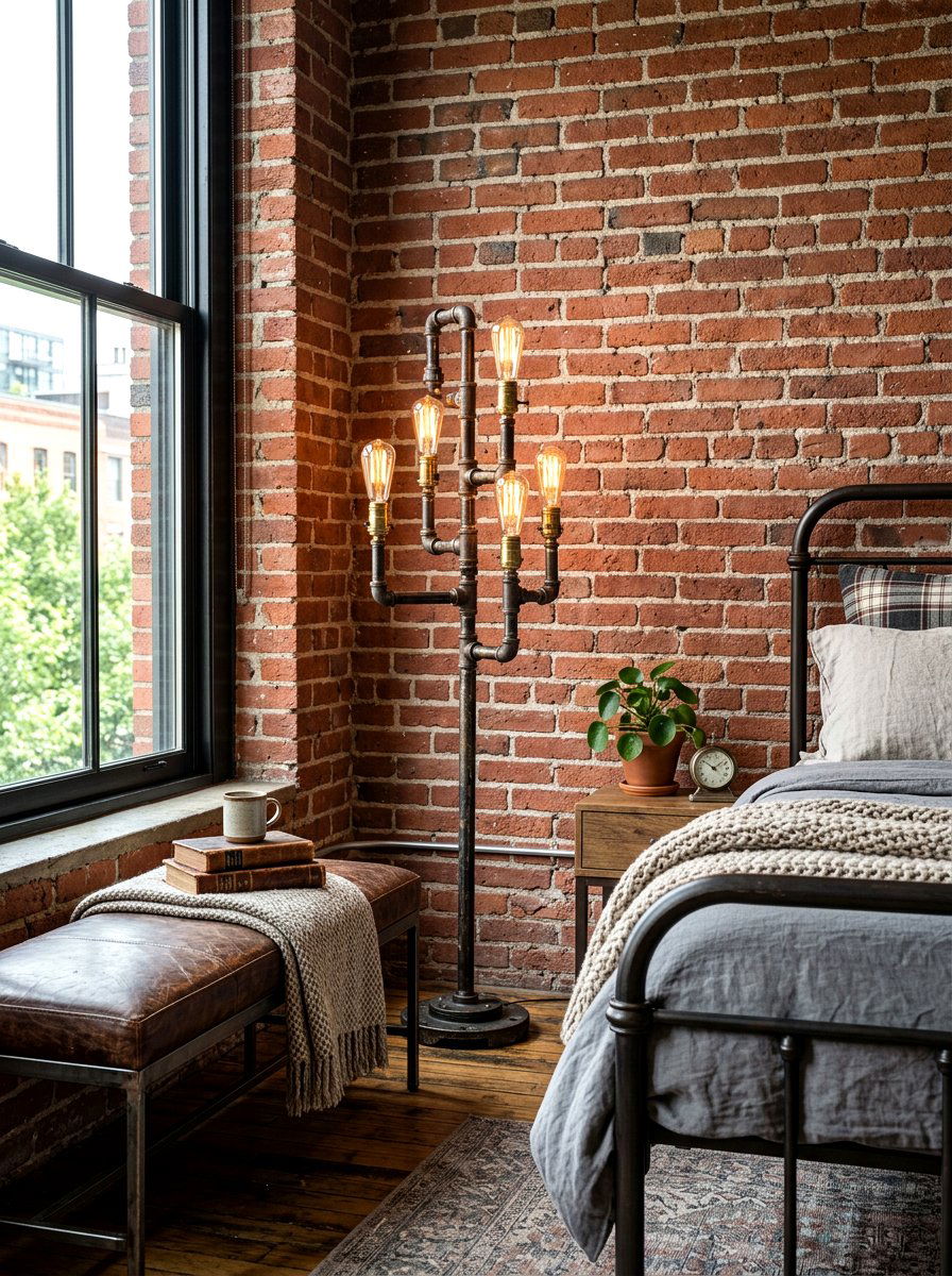 Industrial Floor Lamp - 30 floor lamp bedroom corner ideas