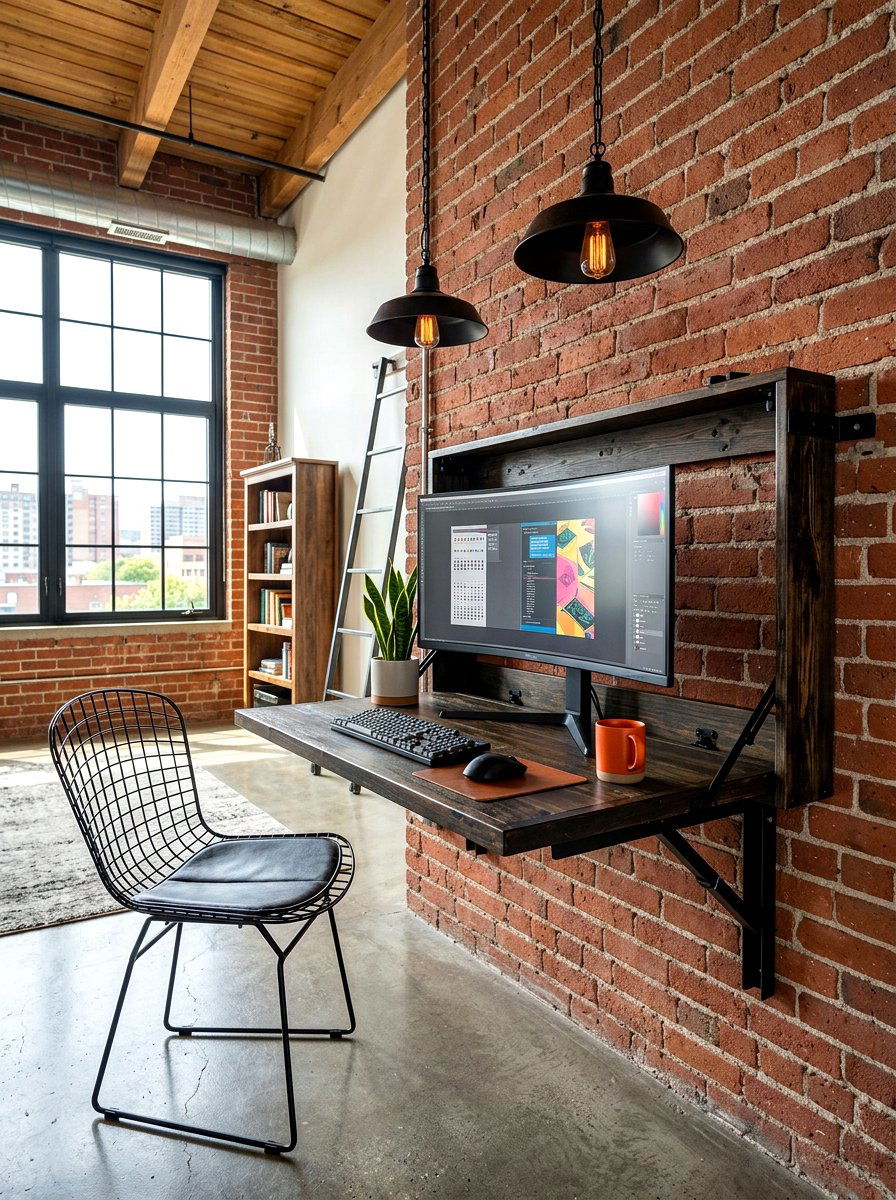 Industrial Fold Down Desk - 30 fold down desk ideas