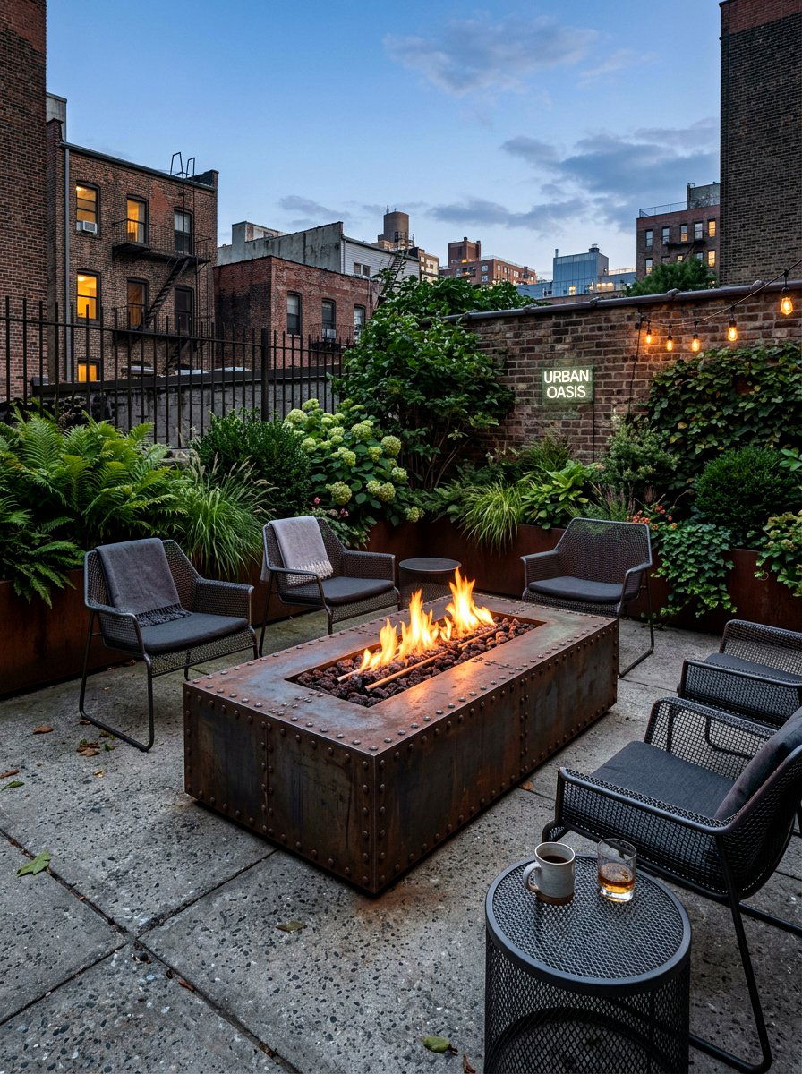 Industrial Gas Fire Pit - 30 gas fire pit ideas