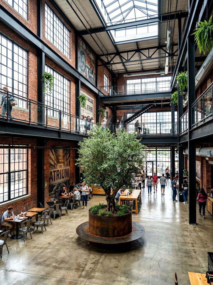 Industrial Glass Atrium - 30 atrium house ideas