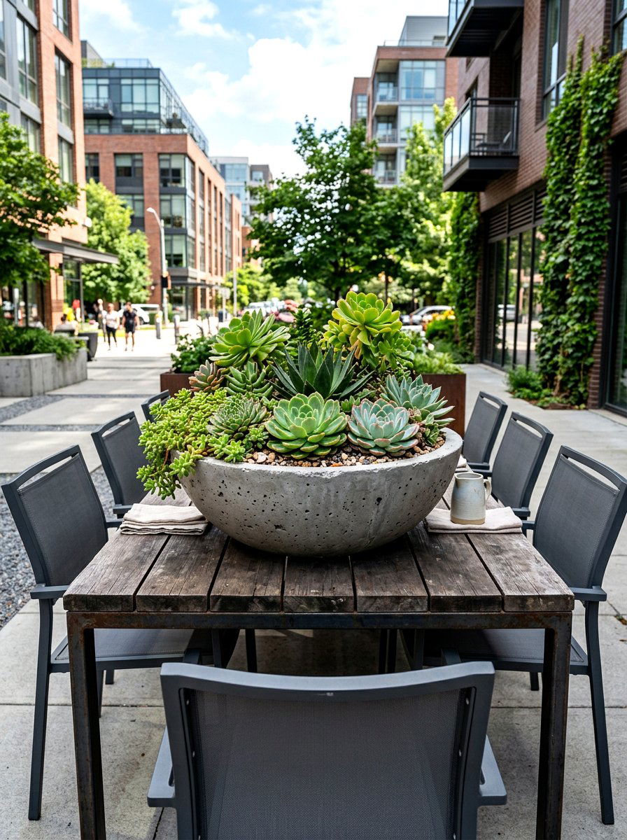 Industrial Gray Cement Bowl - 30 large planter ideas