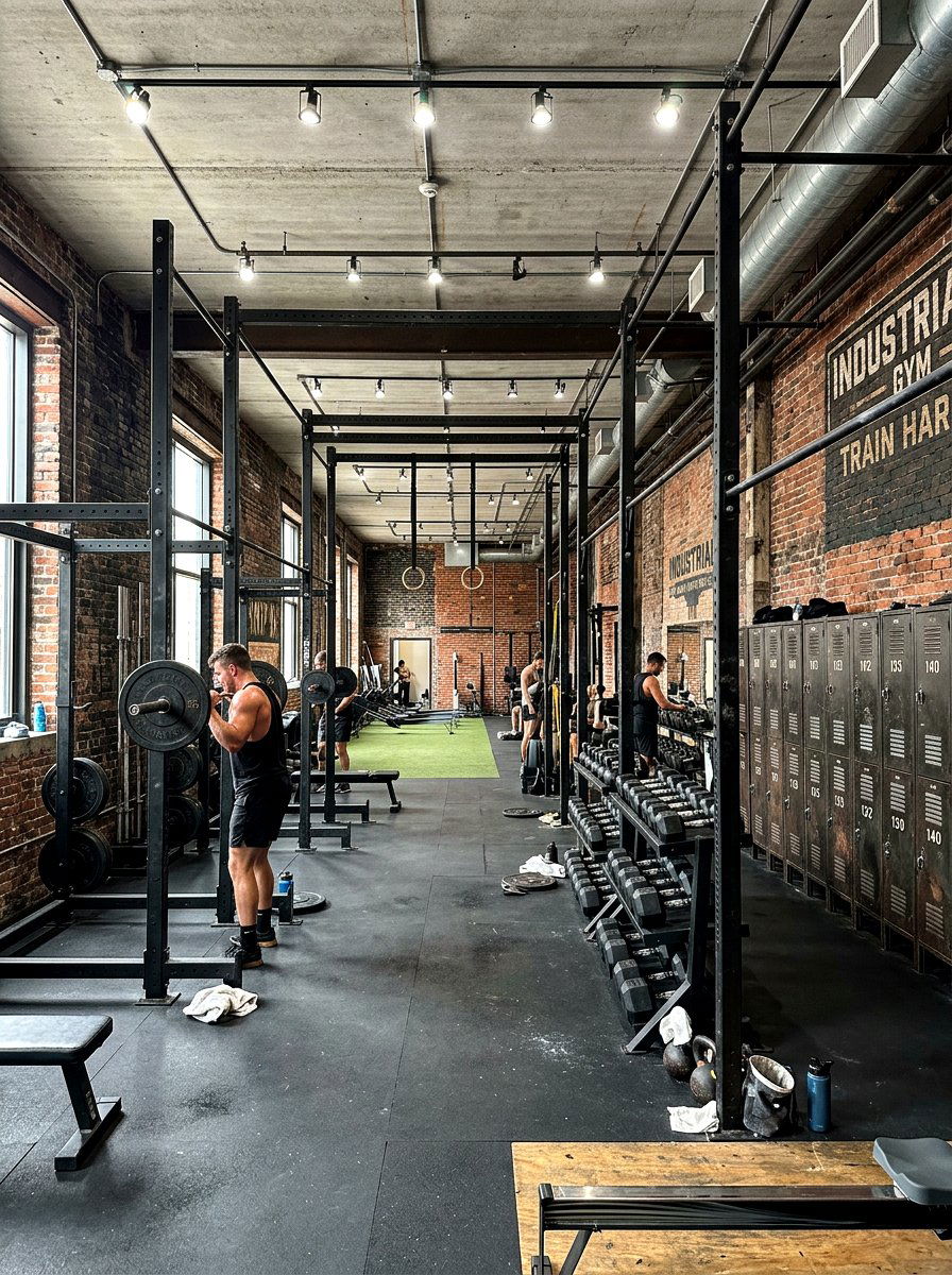 Industrial Gym Style - 30 small home gym ideas