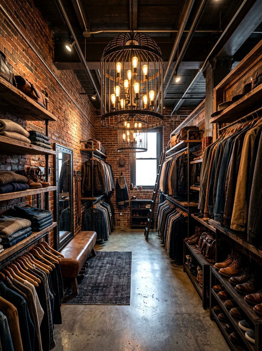 Industrial Iron Chandelier - 30 closet chandelier ideas