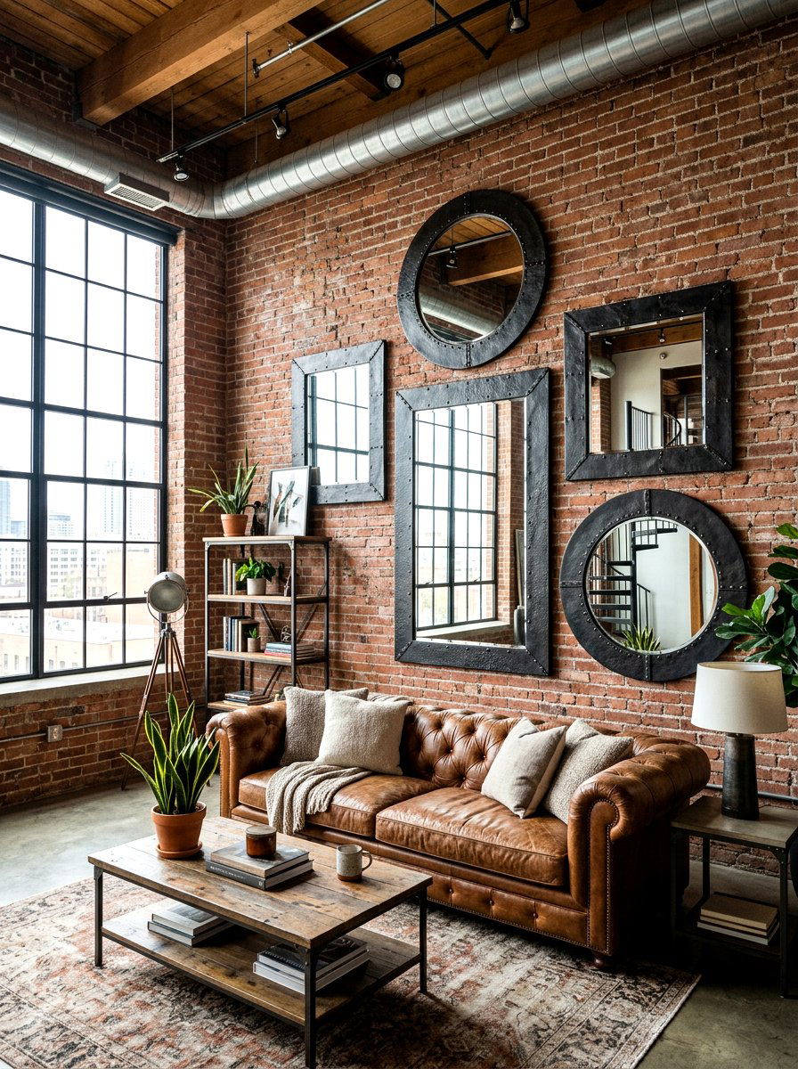 Industrial Iron Mirror Set - 30 statement mirror gallery ideas