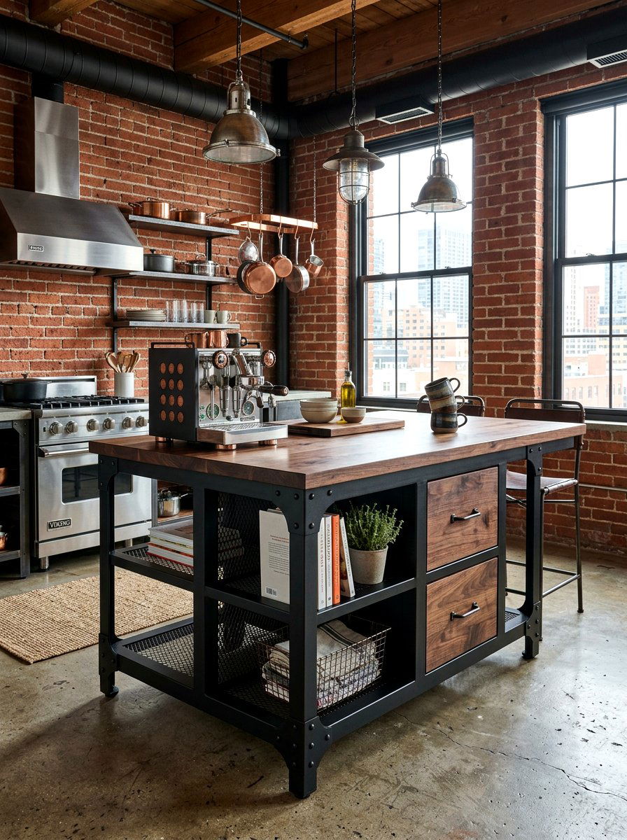 Industrial Kitchen Island - 30 kitchen island ideas