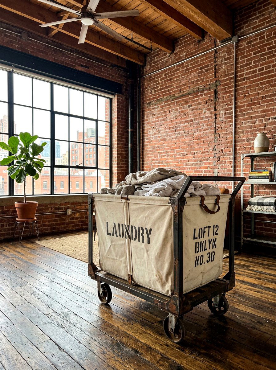 Industrial Laundry Basket Trolley - 30 laundry basket storage ideas