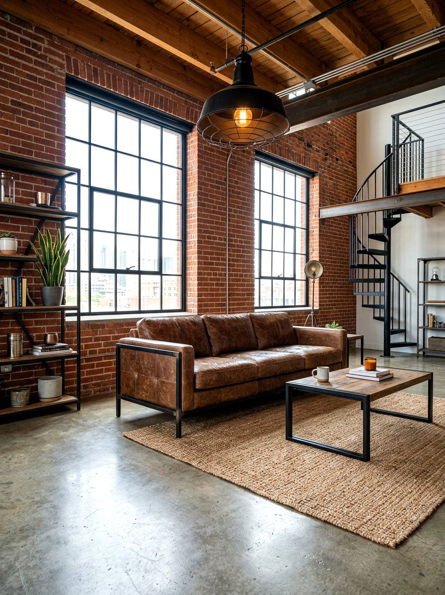 Industrial Living Room Brown Sofa - 30 brown sofa living room ideas