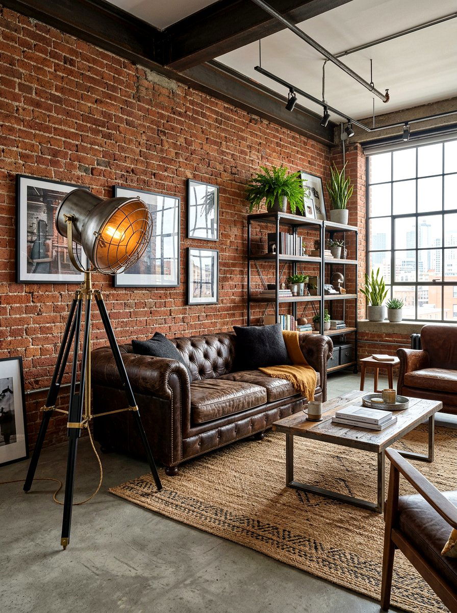 Industrial Living Room Tripod Lamp - 30 layered lamp living room ideas