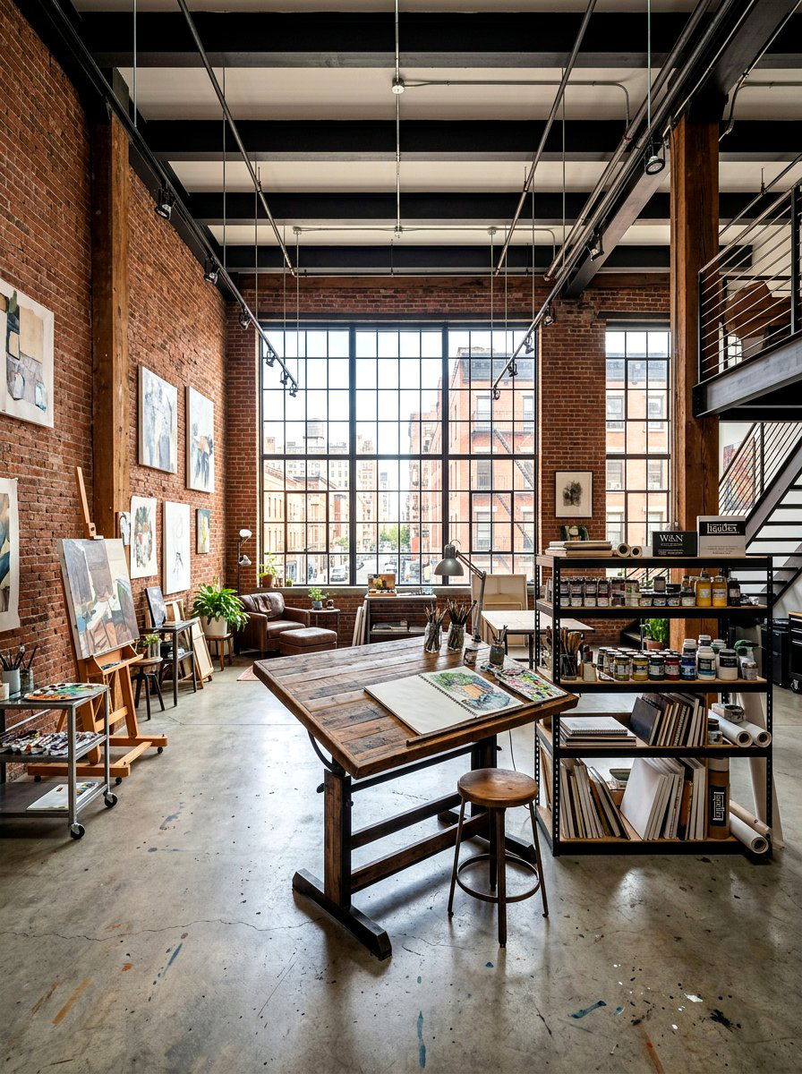Industrial Loft Art Studio - 30 art studio room ideas
