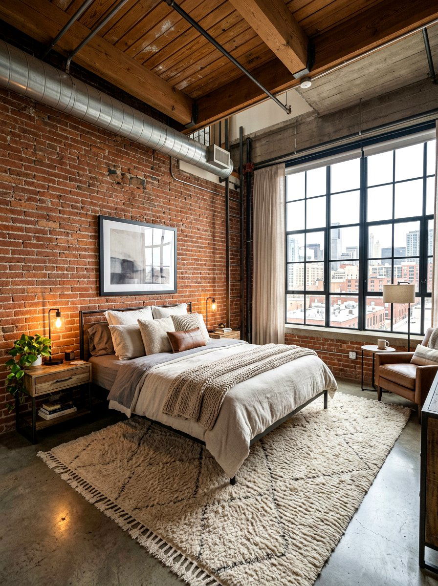 Industrial Loft Bedroom - 30 romantic hotel bedroom ideas