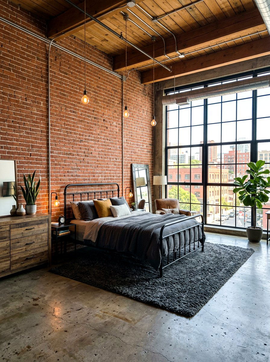 Industrial Loft Bedroom - 30 aesthetic bedroom ideas