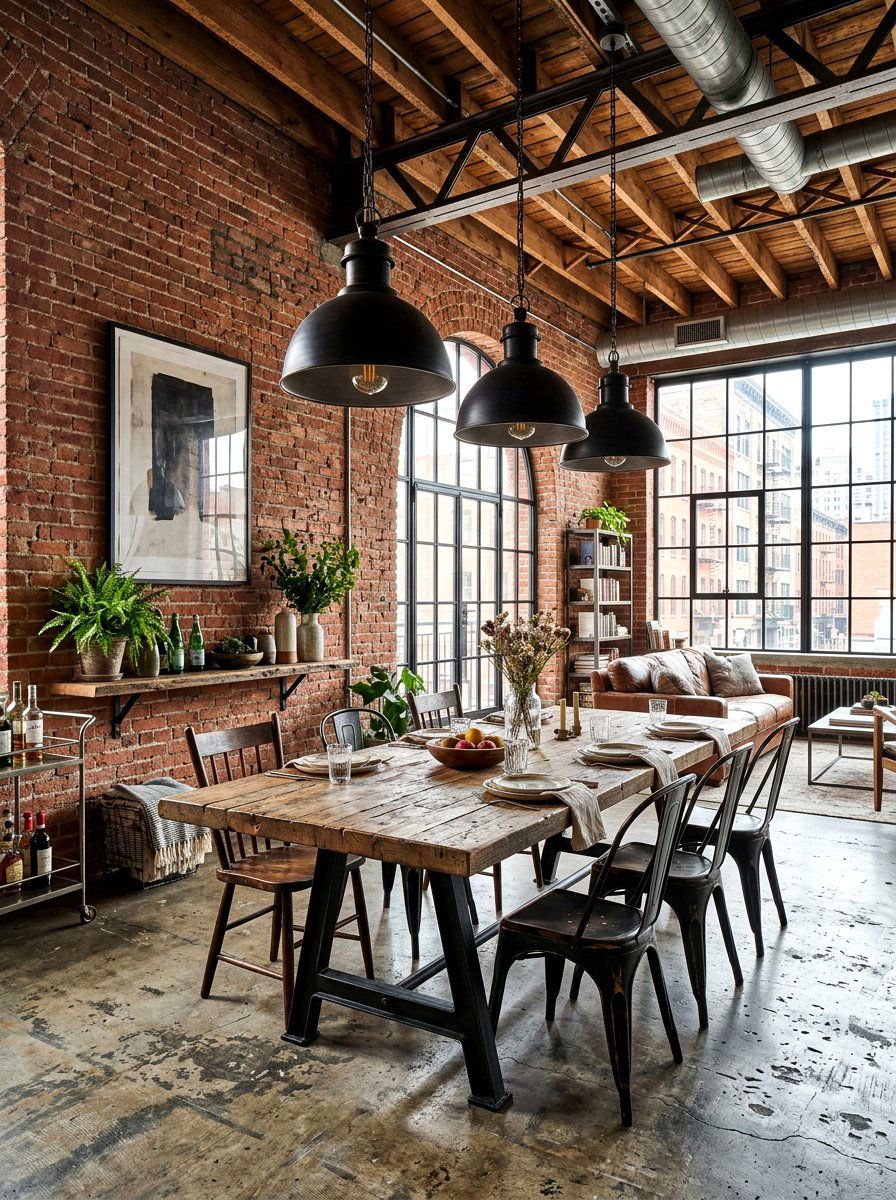 Industrial Loft Dining Room - 30 editorial dining room ideas