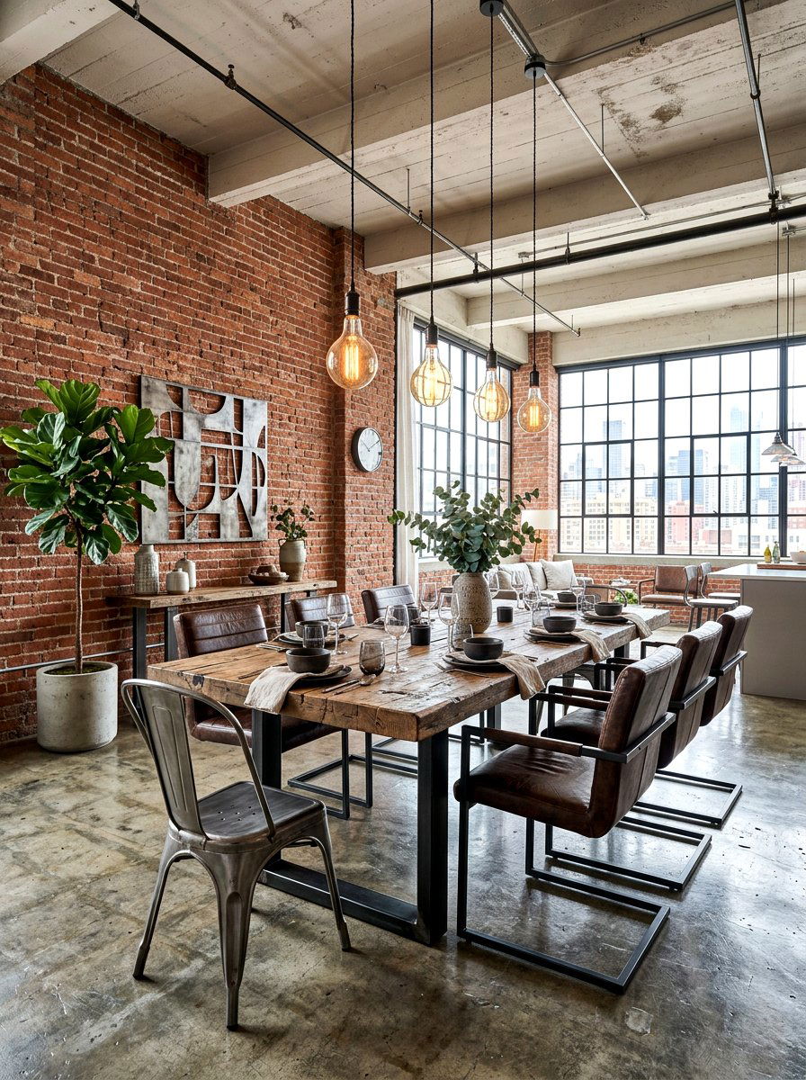 Industrial Loft Dining Room - 30 elegant dining room ideas