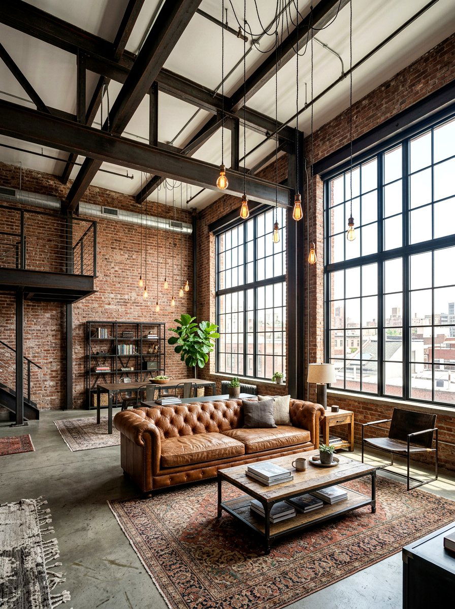 Industrial Loft Interior - 30 tiny cottage decor ideas