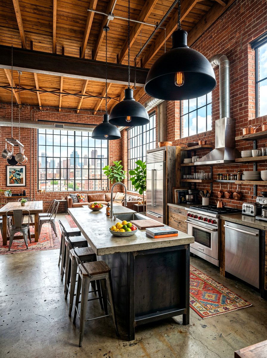 Industrial Loft Kitchen - 30 collected kitchen aesthetic ideas