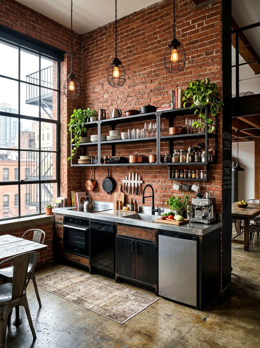 Industrial Loft Kitchen - 30 kitchenette design ideas