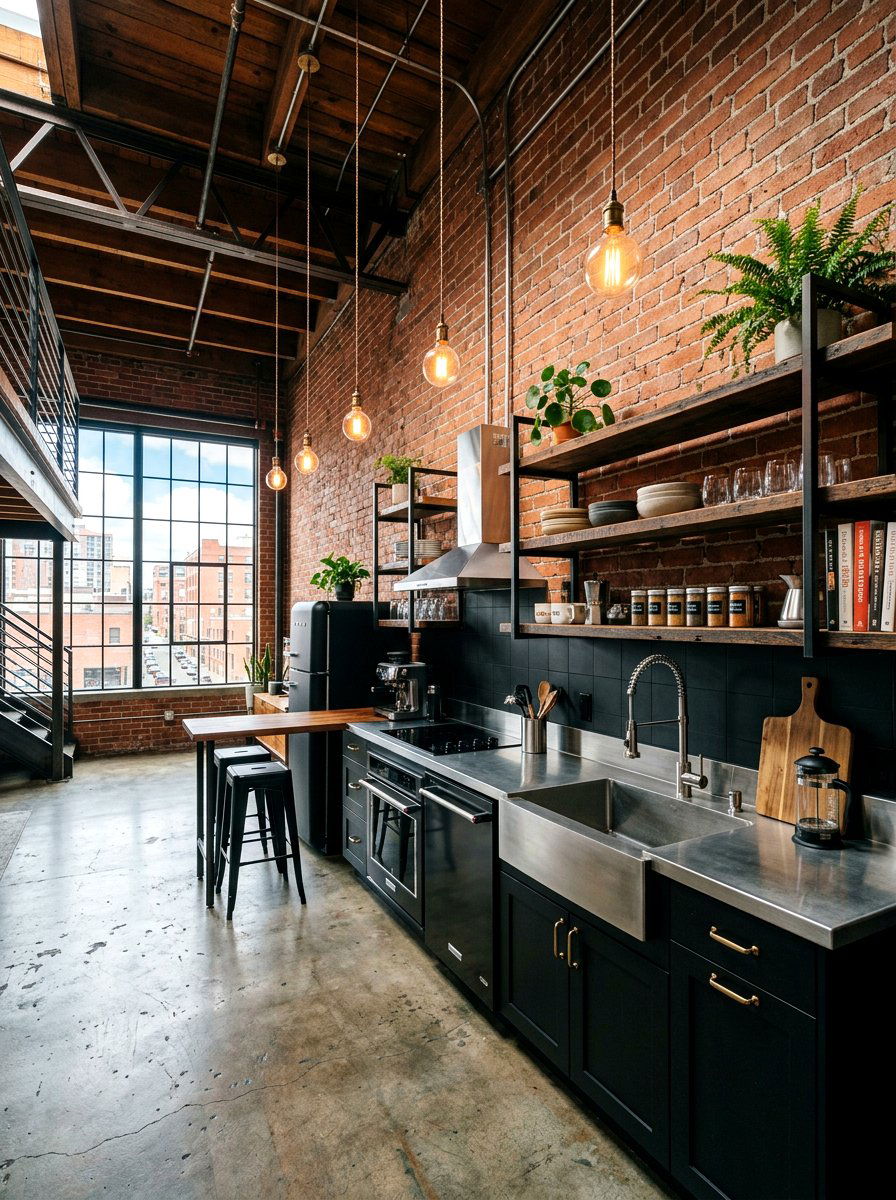 Industrial Loft Kitchenette - 30 studio kitchenette ideas
