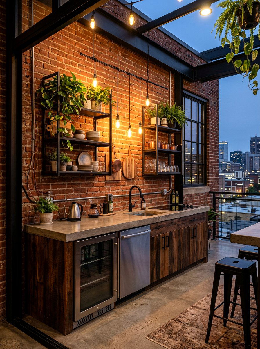 Industrial Loft Kitchenette - 30 studio kitchen ideas