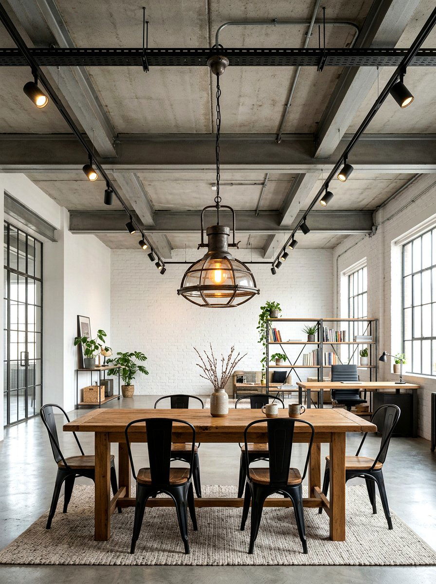 Industrial Loft Lighting - 30 studio apartment ideas