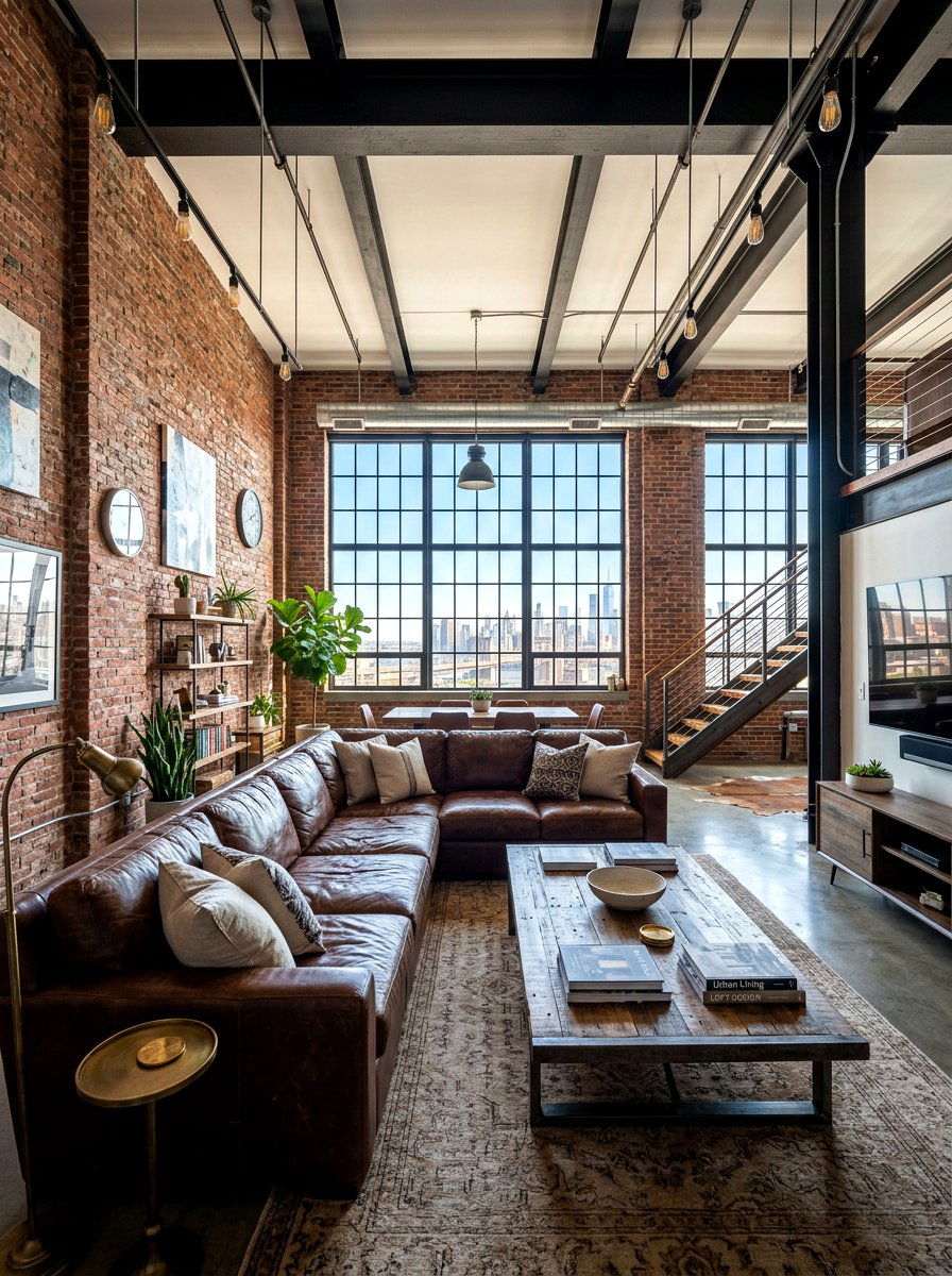 Industrial Loft Living Room - 30 editorial living room ideas