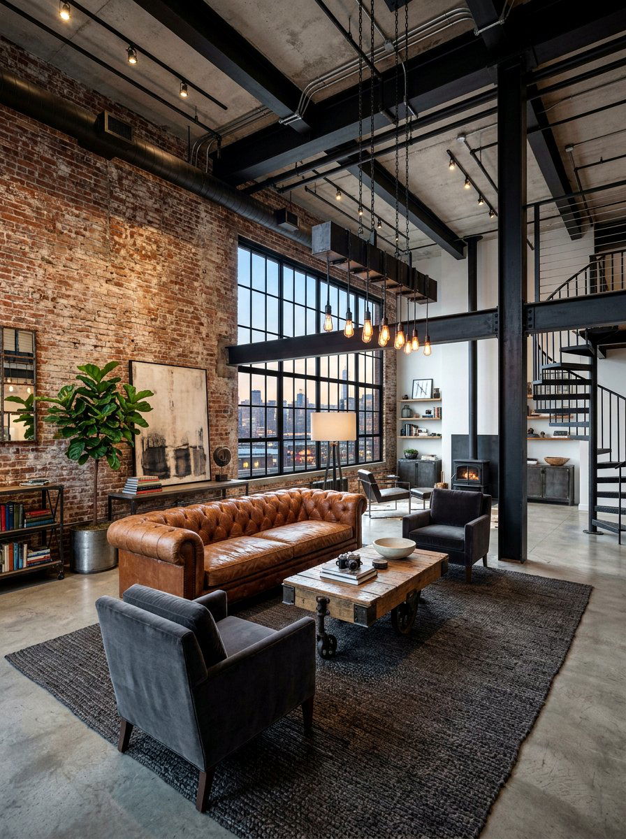 Industrial Loft Living Room - 30 luxury living room ideas
