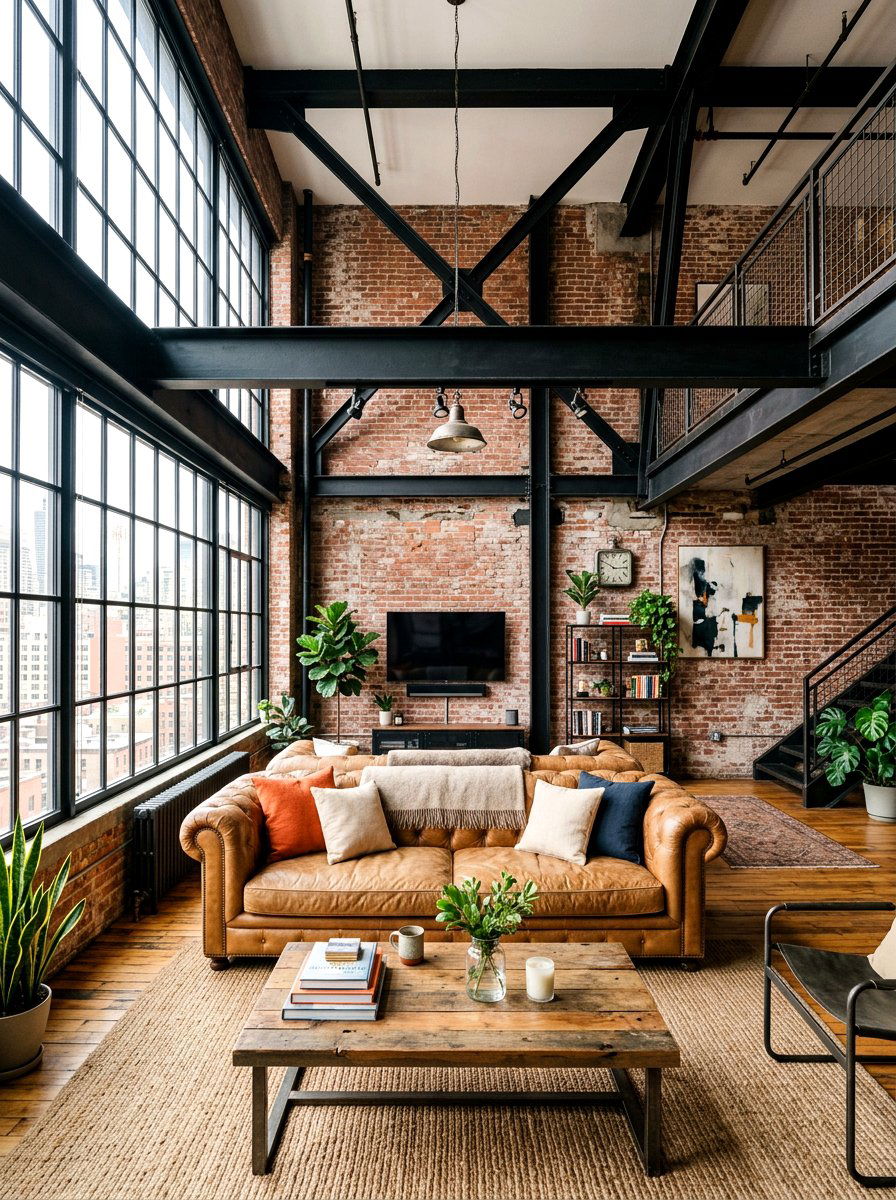 Industrial Loft Living Room - 30 modern living room ideas