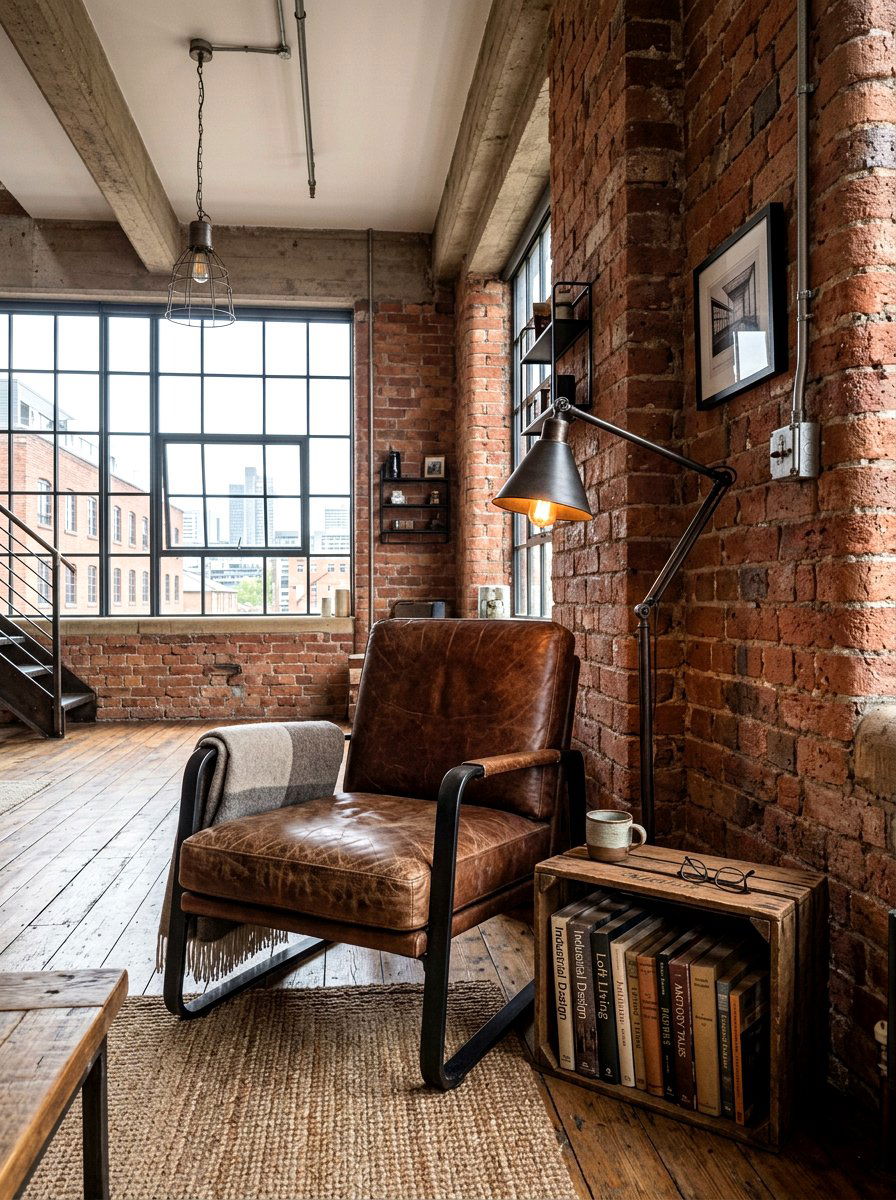 Industrial Loft Nook - 30 landing reading nook ideas