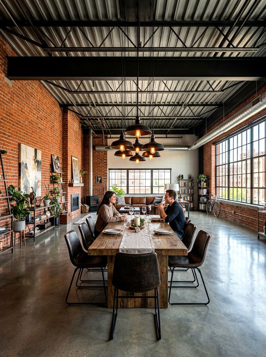 Industrial Loft Open Plan - 30 open plan dining room ideas