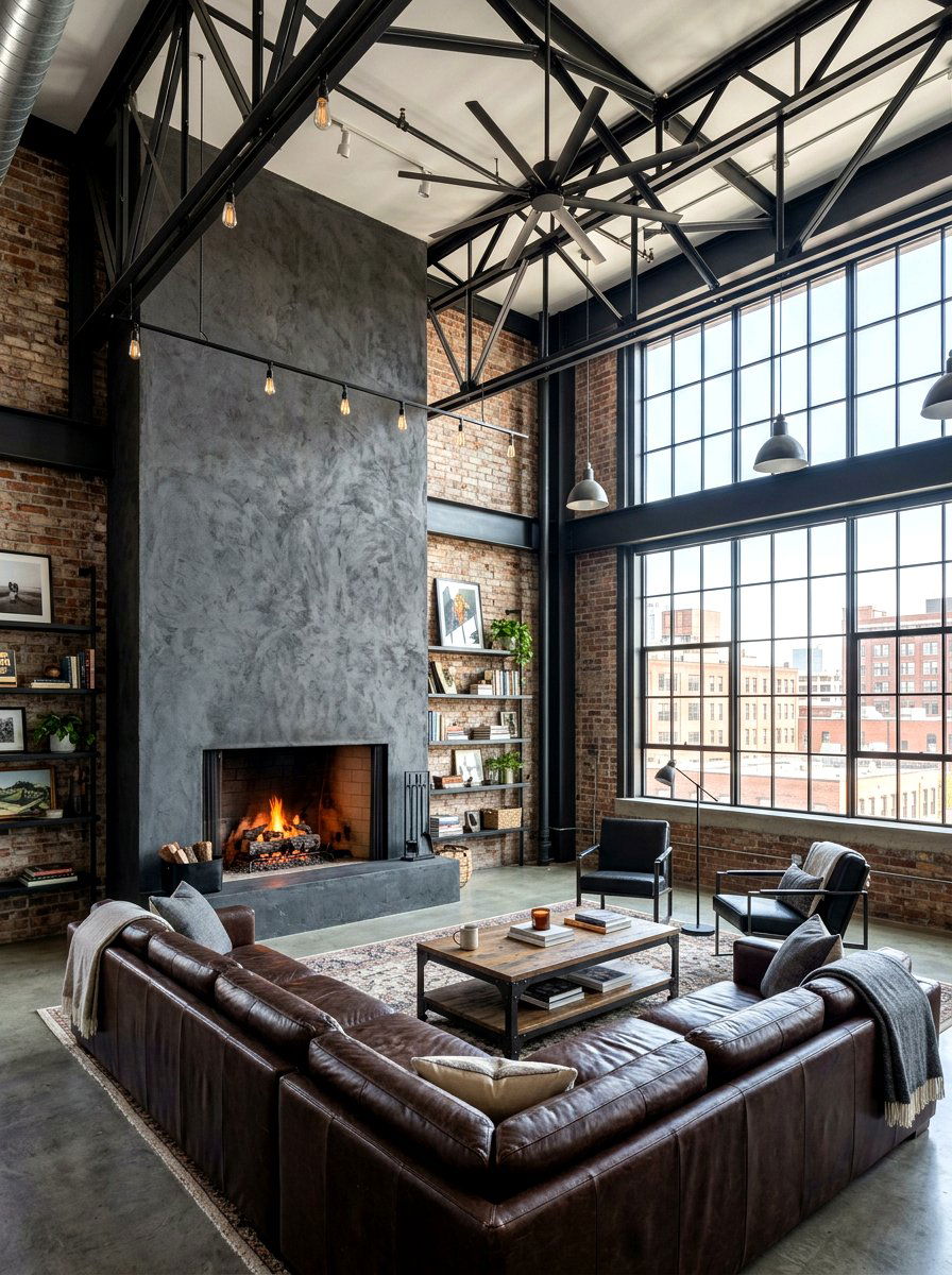 Industrial Loft Plaster Fireplace - 30 plaster fireplace ideas