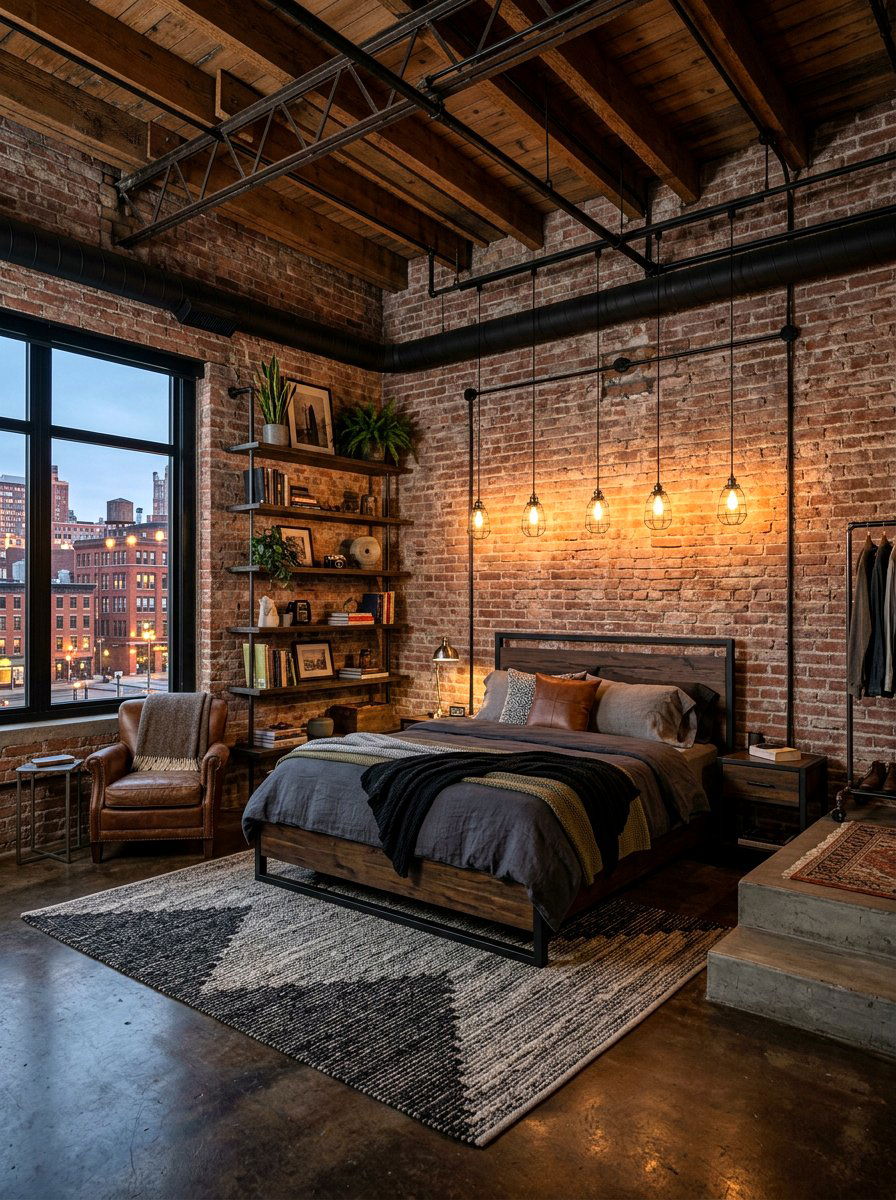 Industrial Loft Room - 30 tween aesthetic bedroom ideas