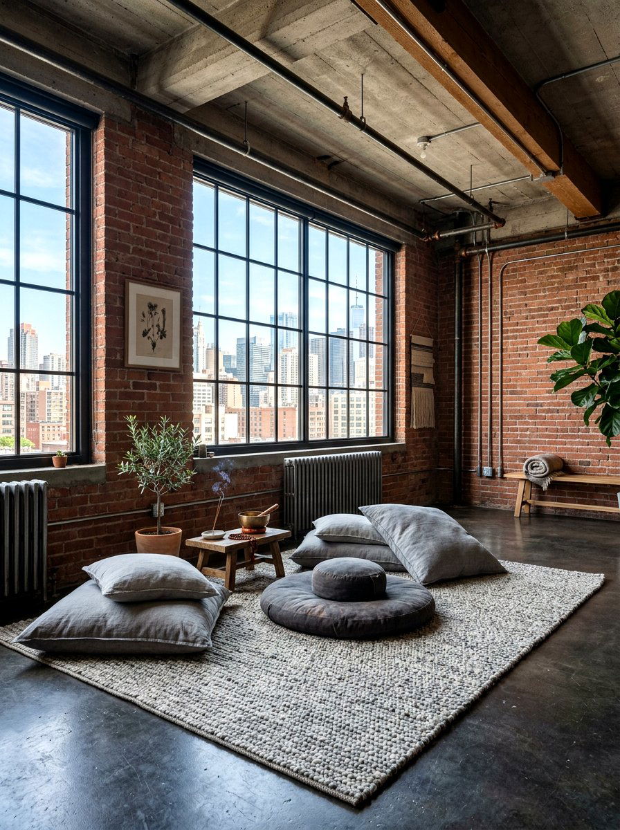 Industrial Loft Room - 30 meditation room ideas