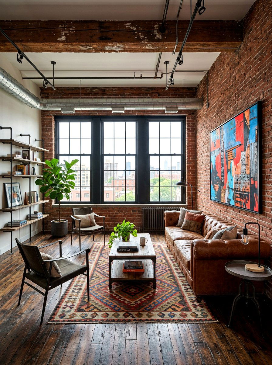 Industrial Loft Style - 30 artful living room ideas