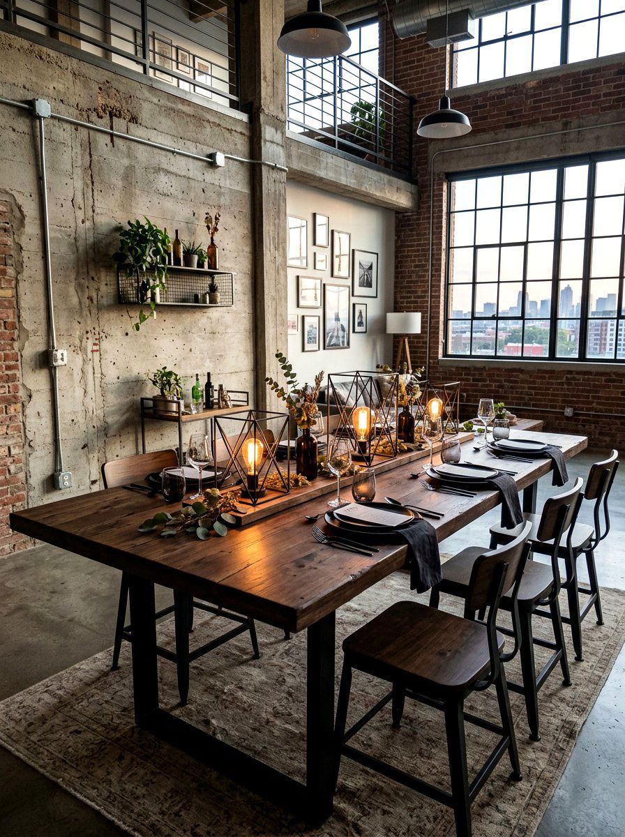 Industrial Loft Table - 30 collected tablescape ideas aesthetic