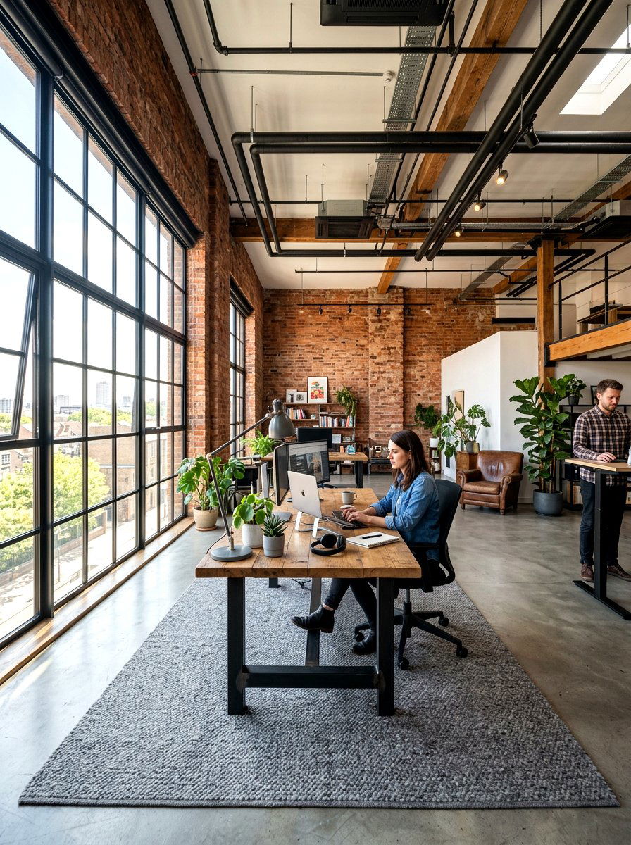 Industrial Loft Workspace - 30 quiet work room ideas