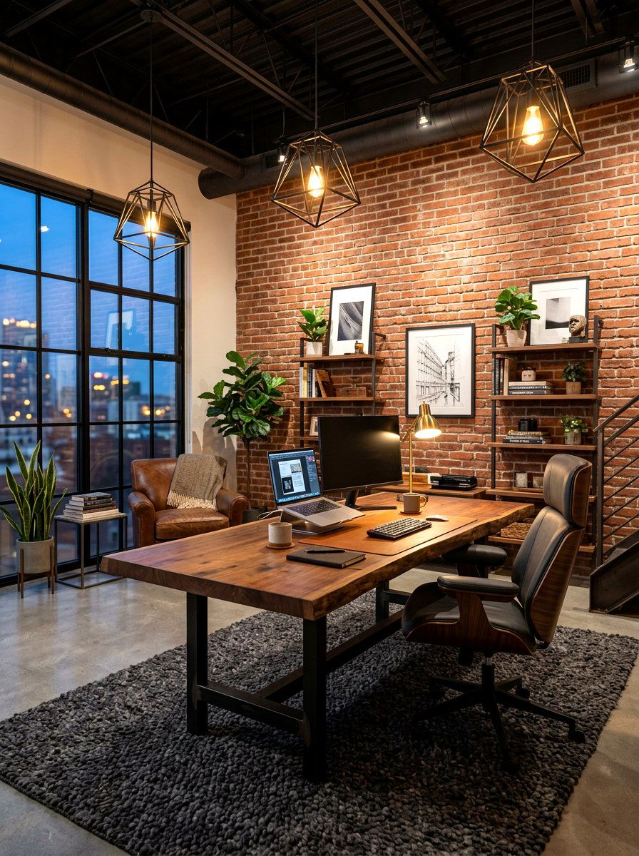 Industrial Luxe Home Office - 30 executive home office ideas
