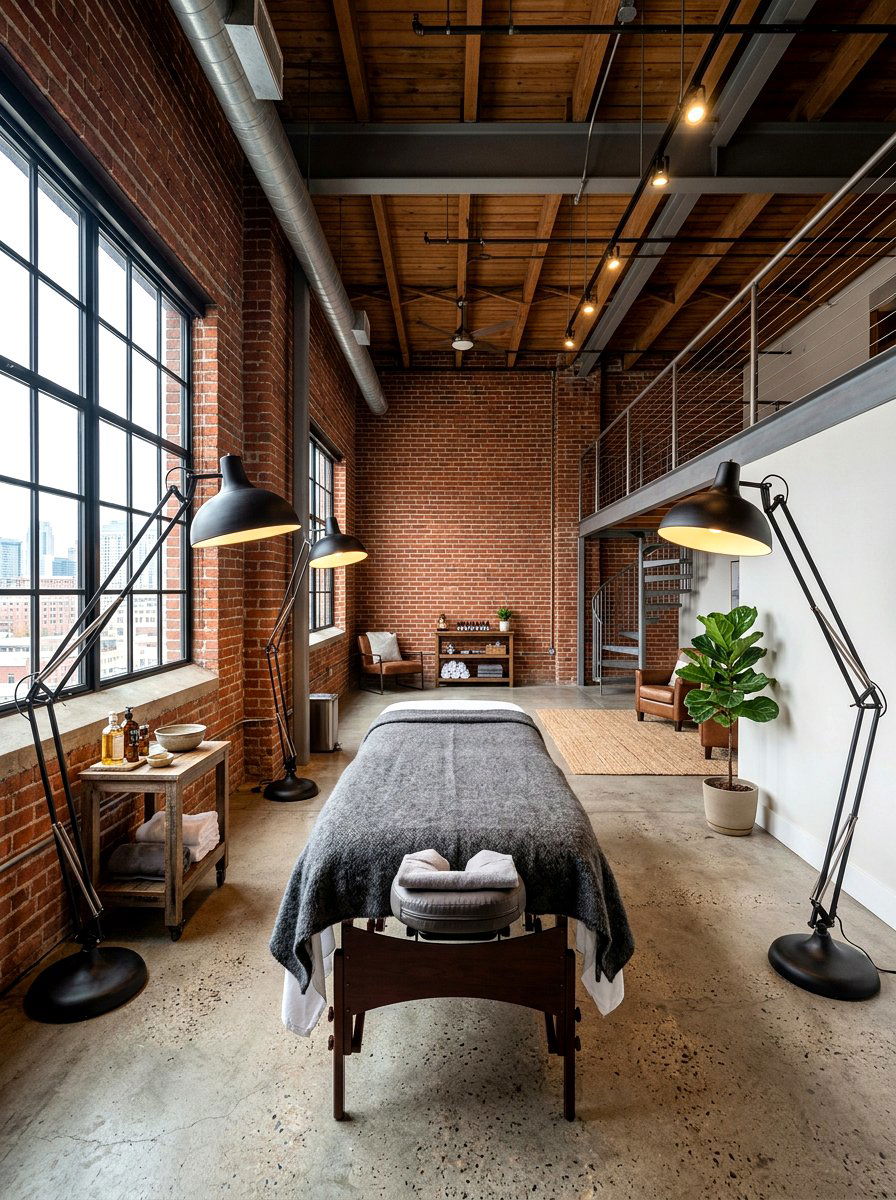 Industrial Massage Loft - 30 massage corner ideas