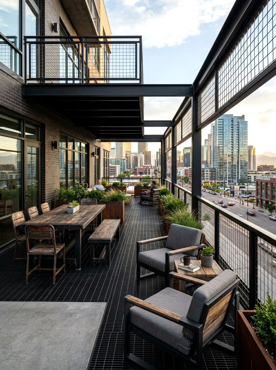 Industrial Metal Attached Deck - 30 attached deck ideas