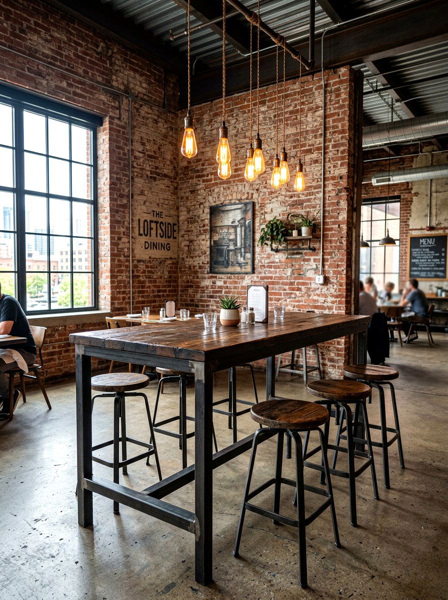 Industrial Metal Bar Table - 30 small space dining table ideas