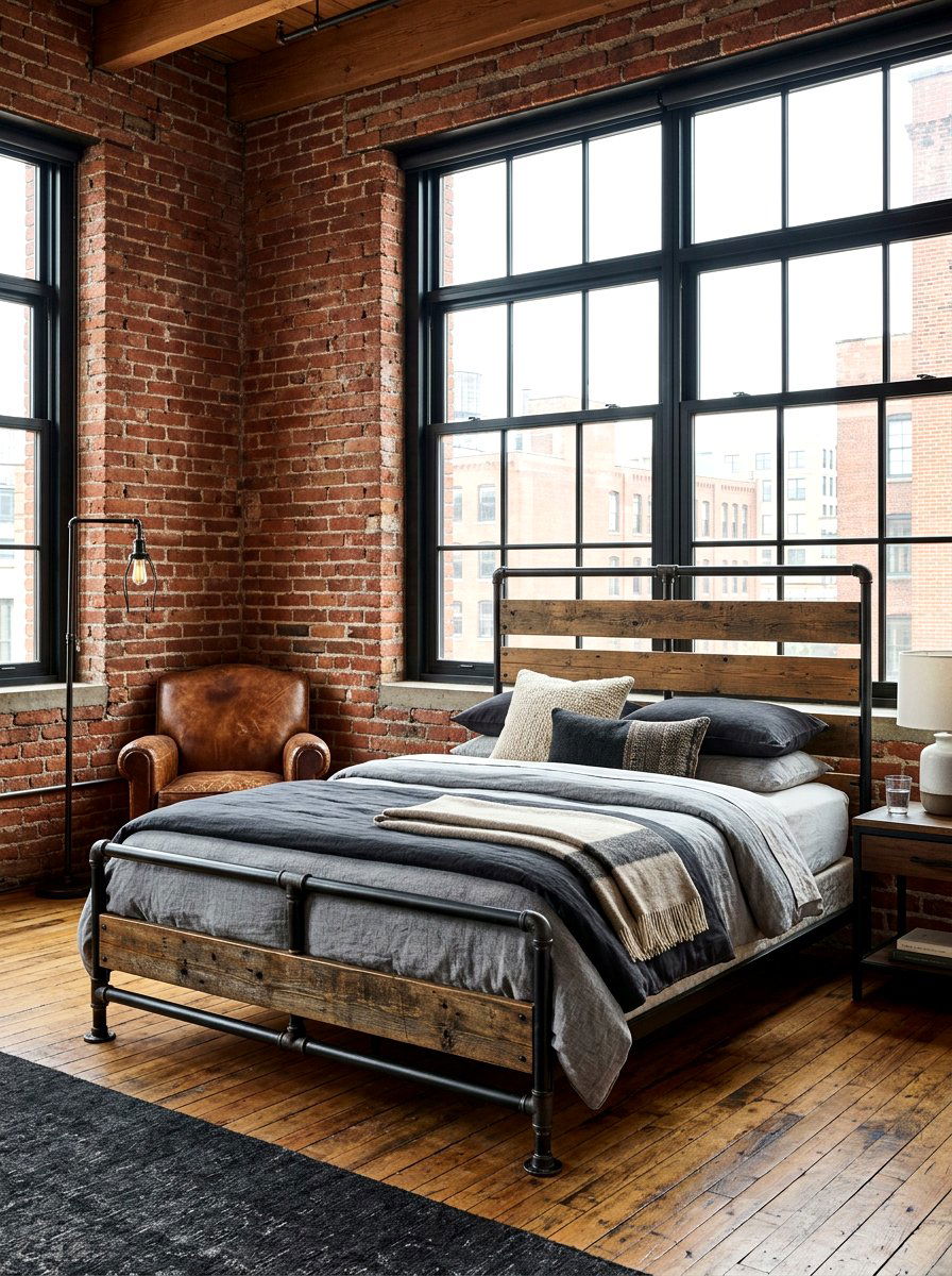 Industrial Metal Bed Frame - 30 platform bed ideas