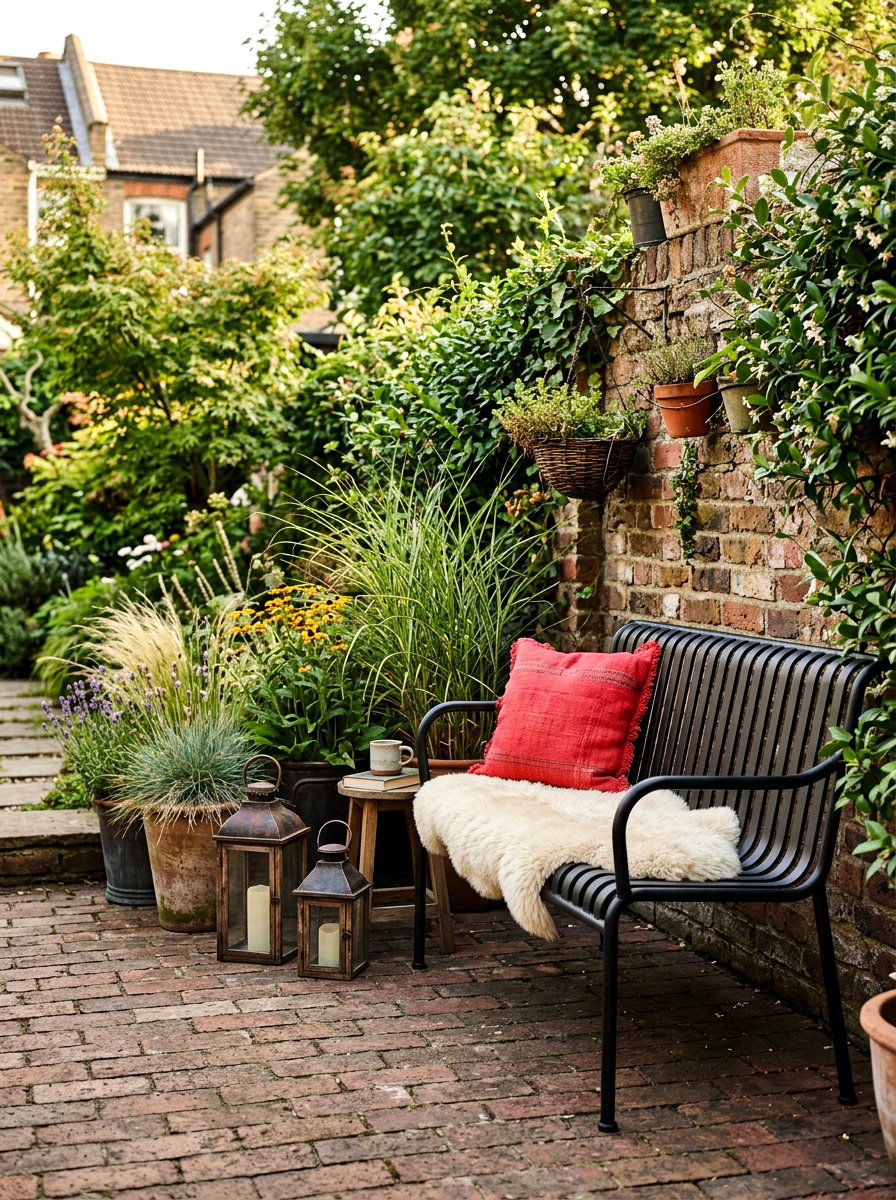 Industrial Metal Bench - 30 terrace garden seating ideas