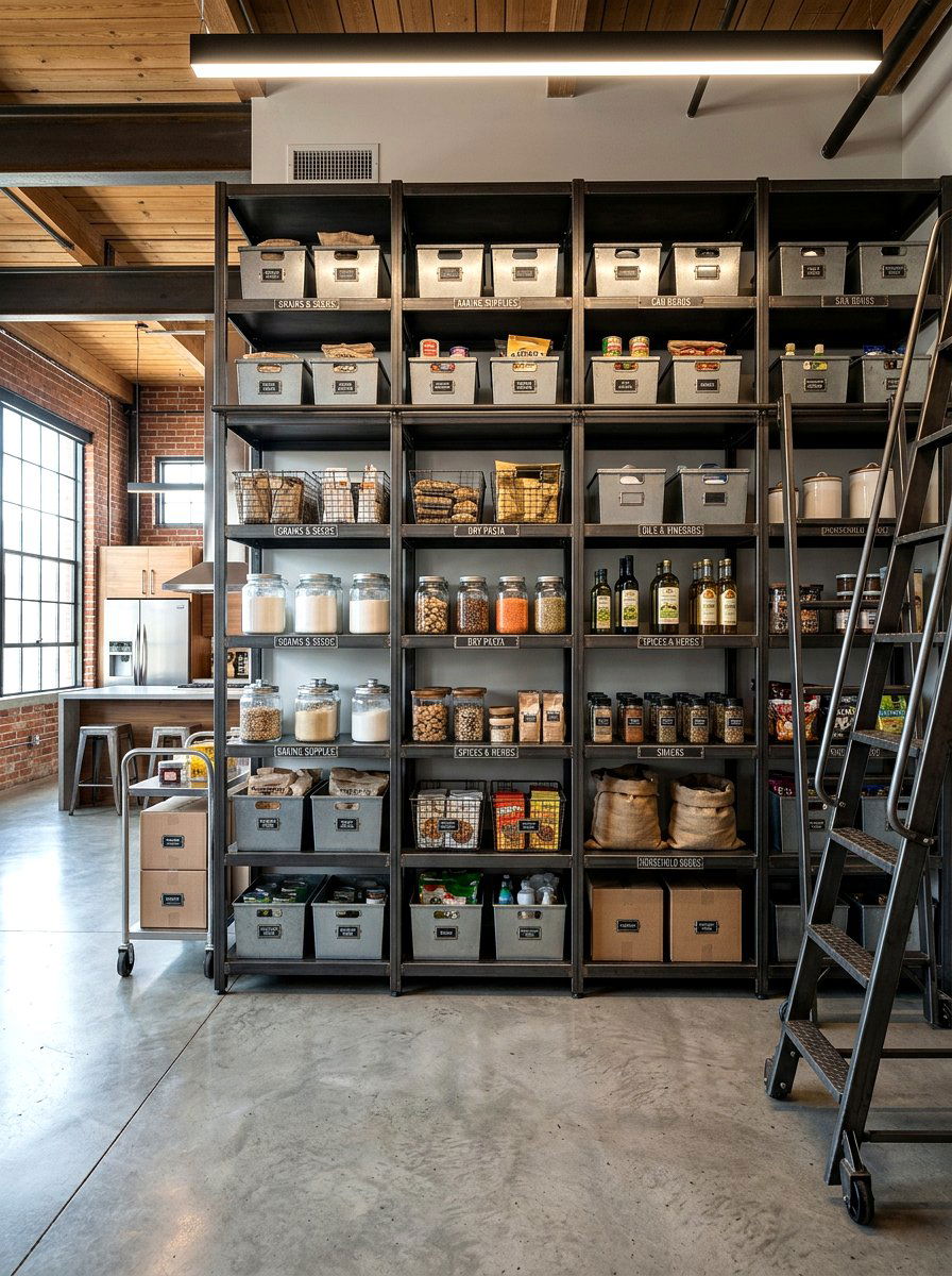 Industrial Metal Bin Label - 30 label system pantry ideas