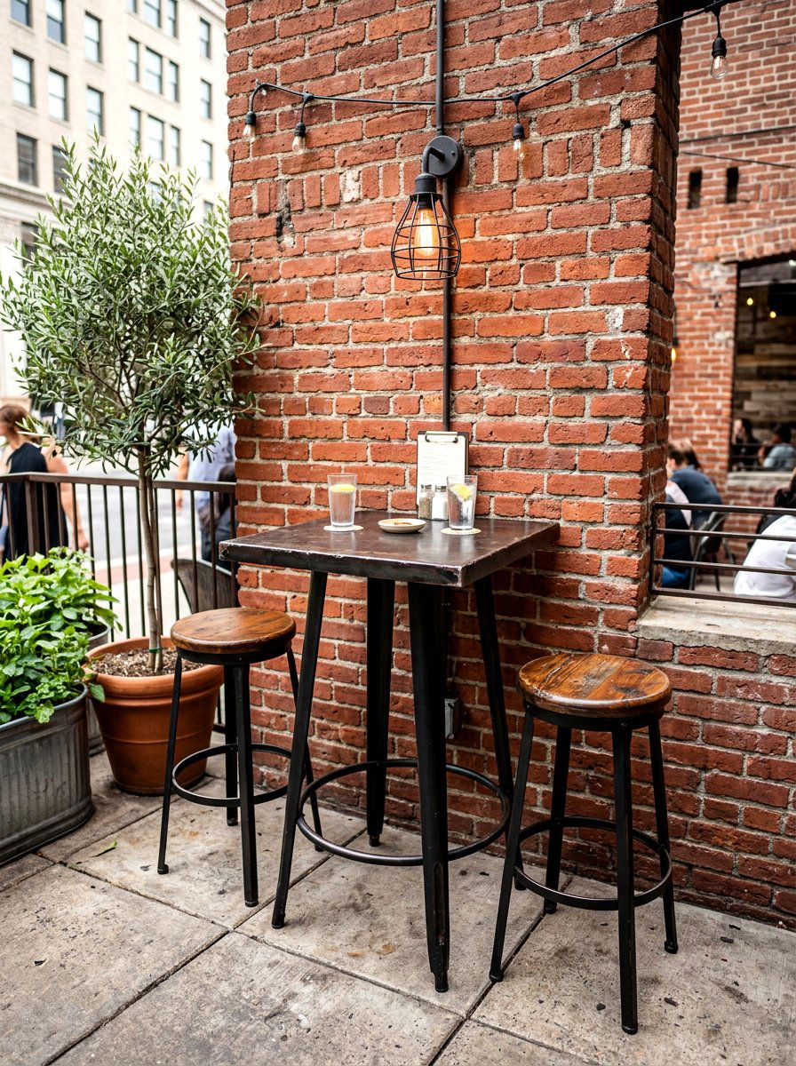 Industrial Metal Bistro Set - 30 covered patio breakfast nook ideas