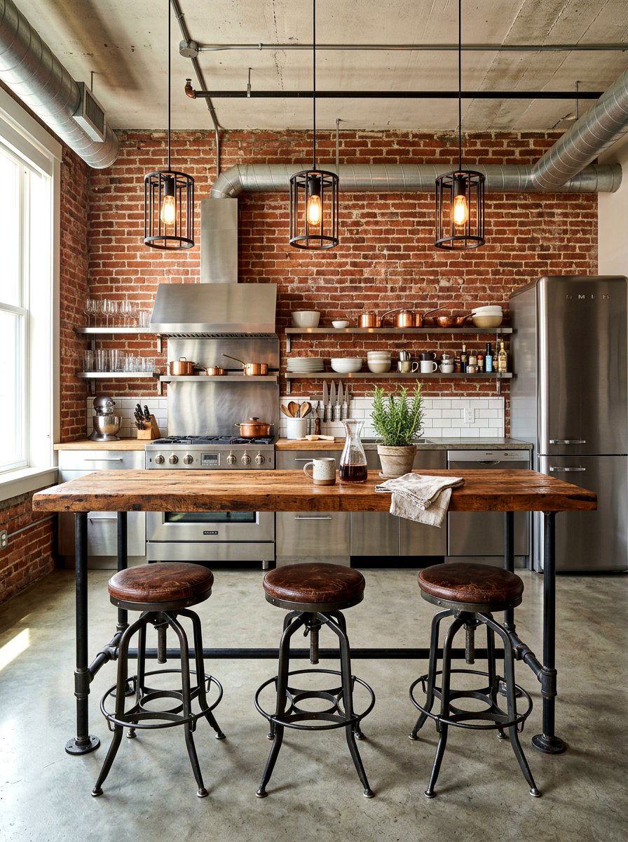Industrial Metal Breakfast Bar - 30 breakfast bar ideas