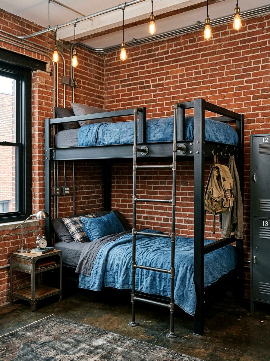 Industrial Metal Built In Bunk Beds - 30 built in bunk room ideas