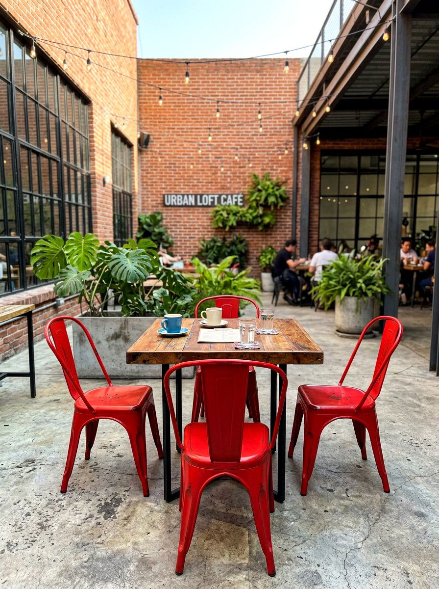 Industrial Metal Cafe Chair - 30 patio cafe corner ideas