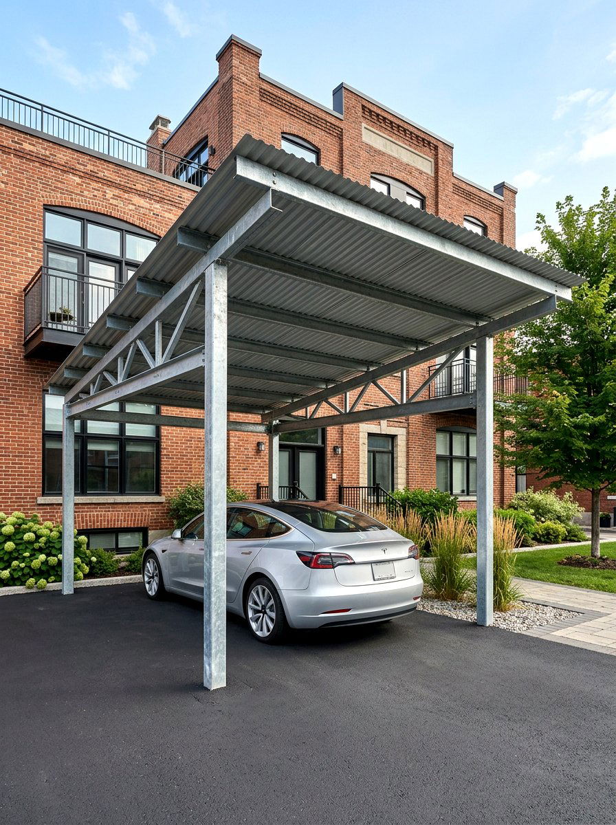 Industrial Metal Carport - 30 carport design ideas