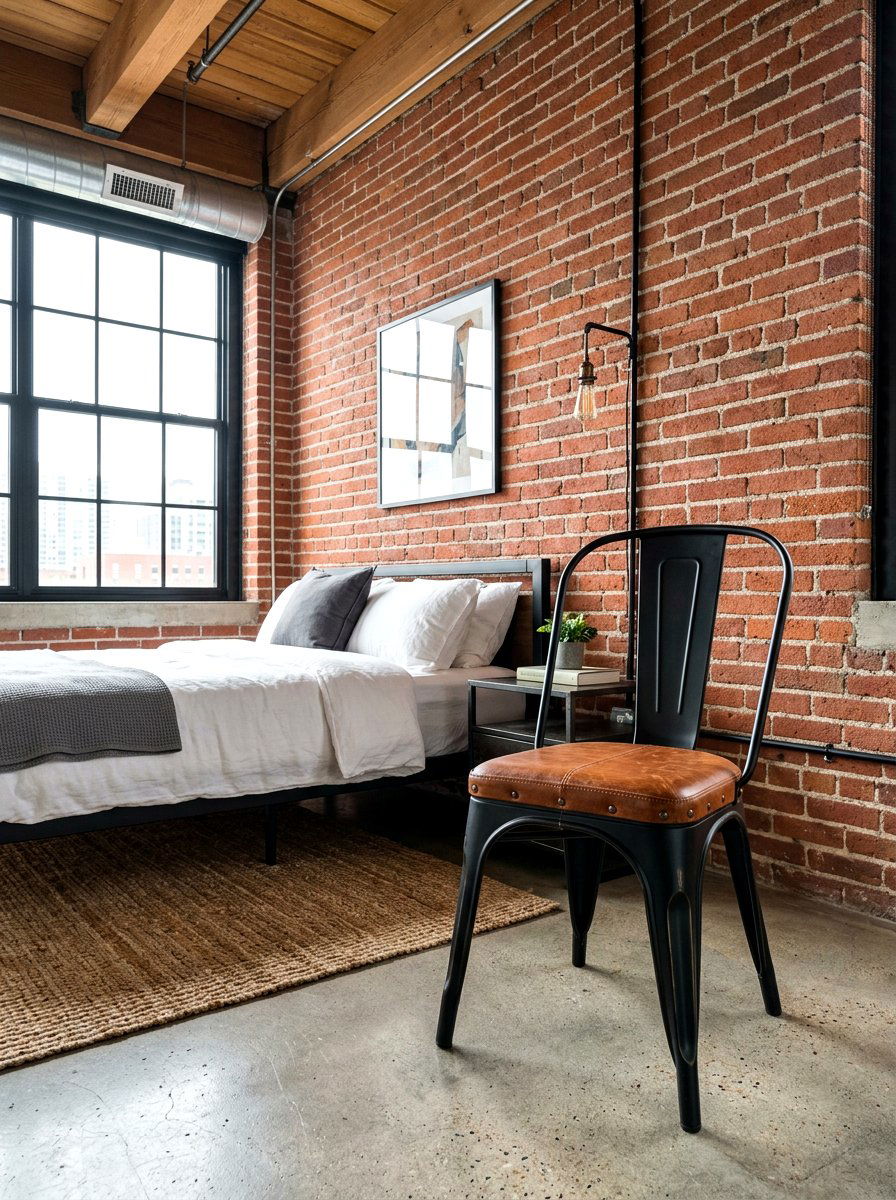 Industrial Metal Chair - 30 bedroom sitting area ideas