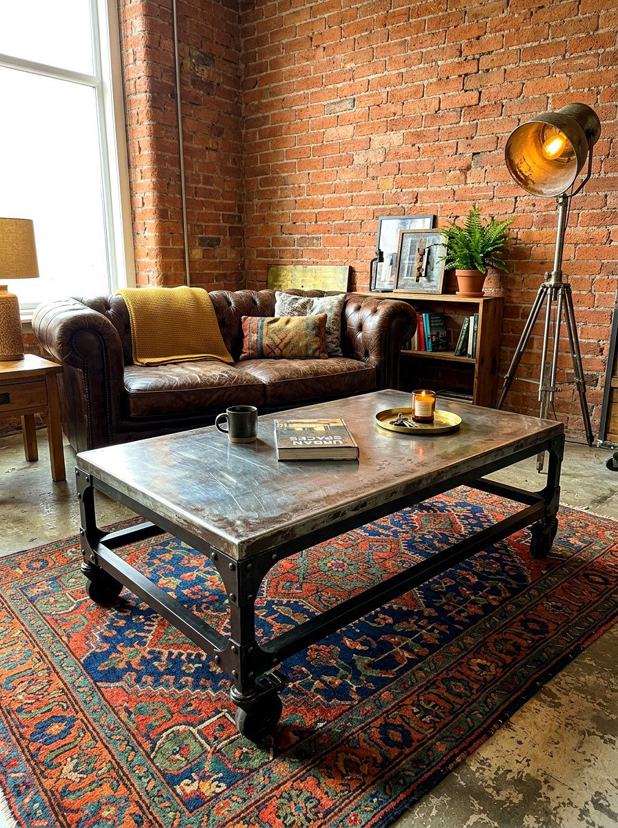 Industrial Metal Coffee Table - 30 oversized coffee table ideas
